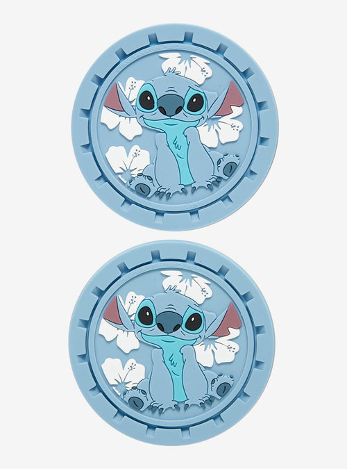 Set de posavasos florales para auto de Lilo & Stitch