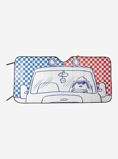 Parasol para auto Snoopy a cuadros