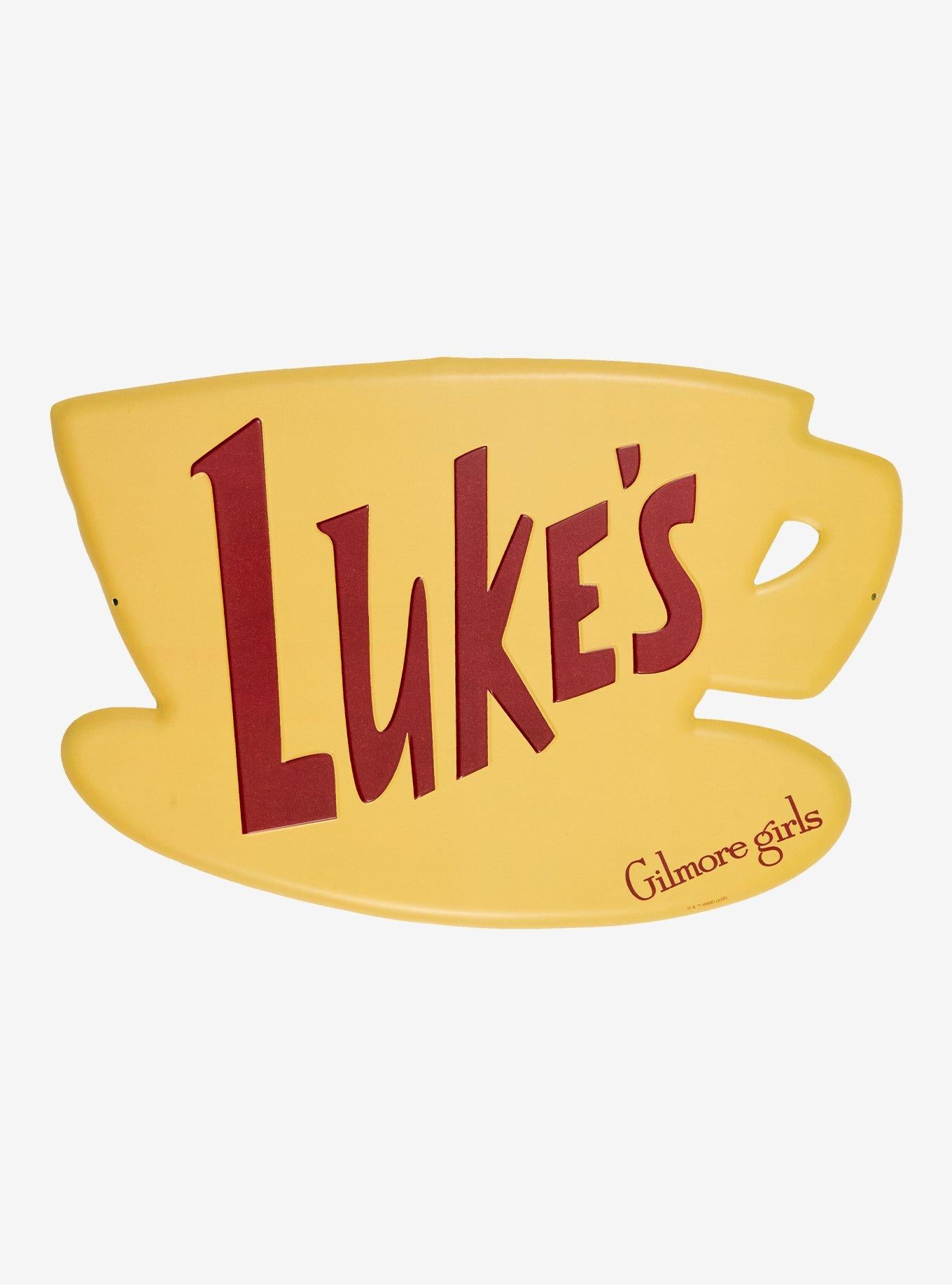 Letrero metálico de pared con logo de Luke's Diner