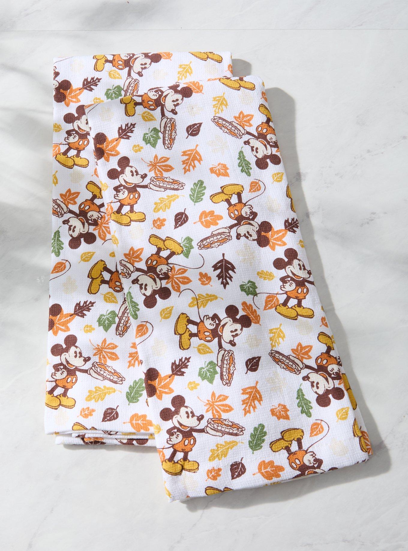 Set de paños de cocina Mickey Mouse, calabaza y otoño