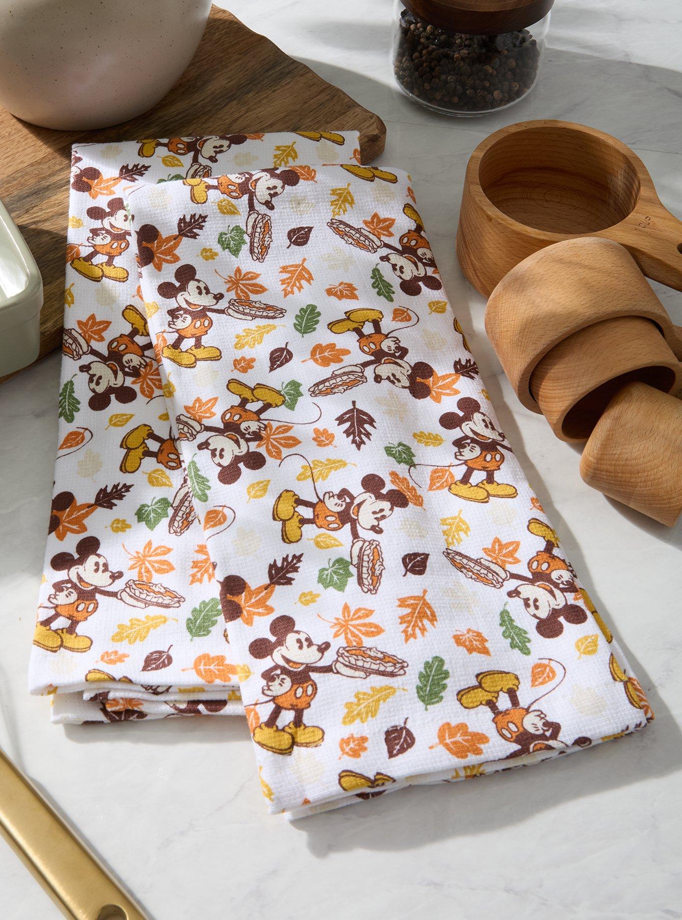Set de paños de cocina Mickey Mouse, calabaza y otoño