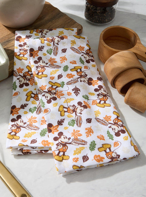 Set de paños de cocina Mickey Mouse, calabaza y otoño