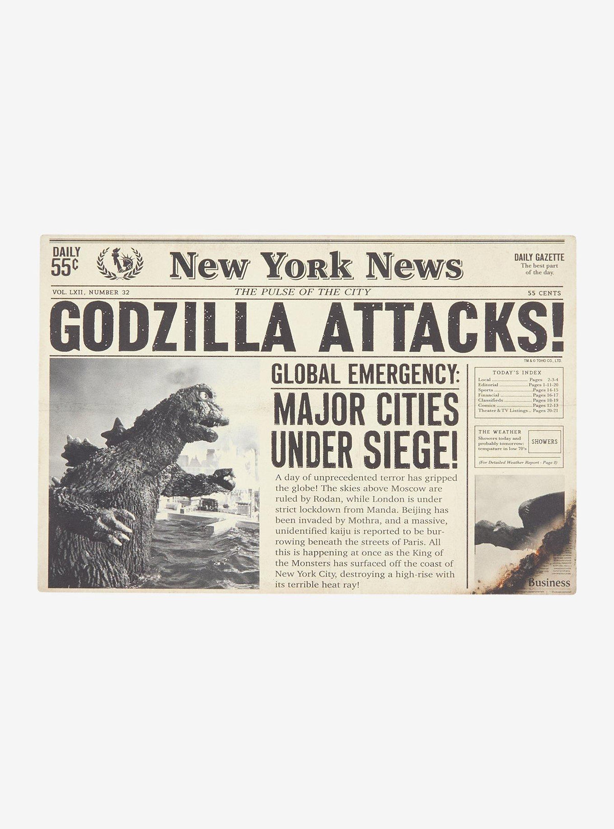 Godzilla ataca Nueva York: arte de pared