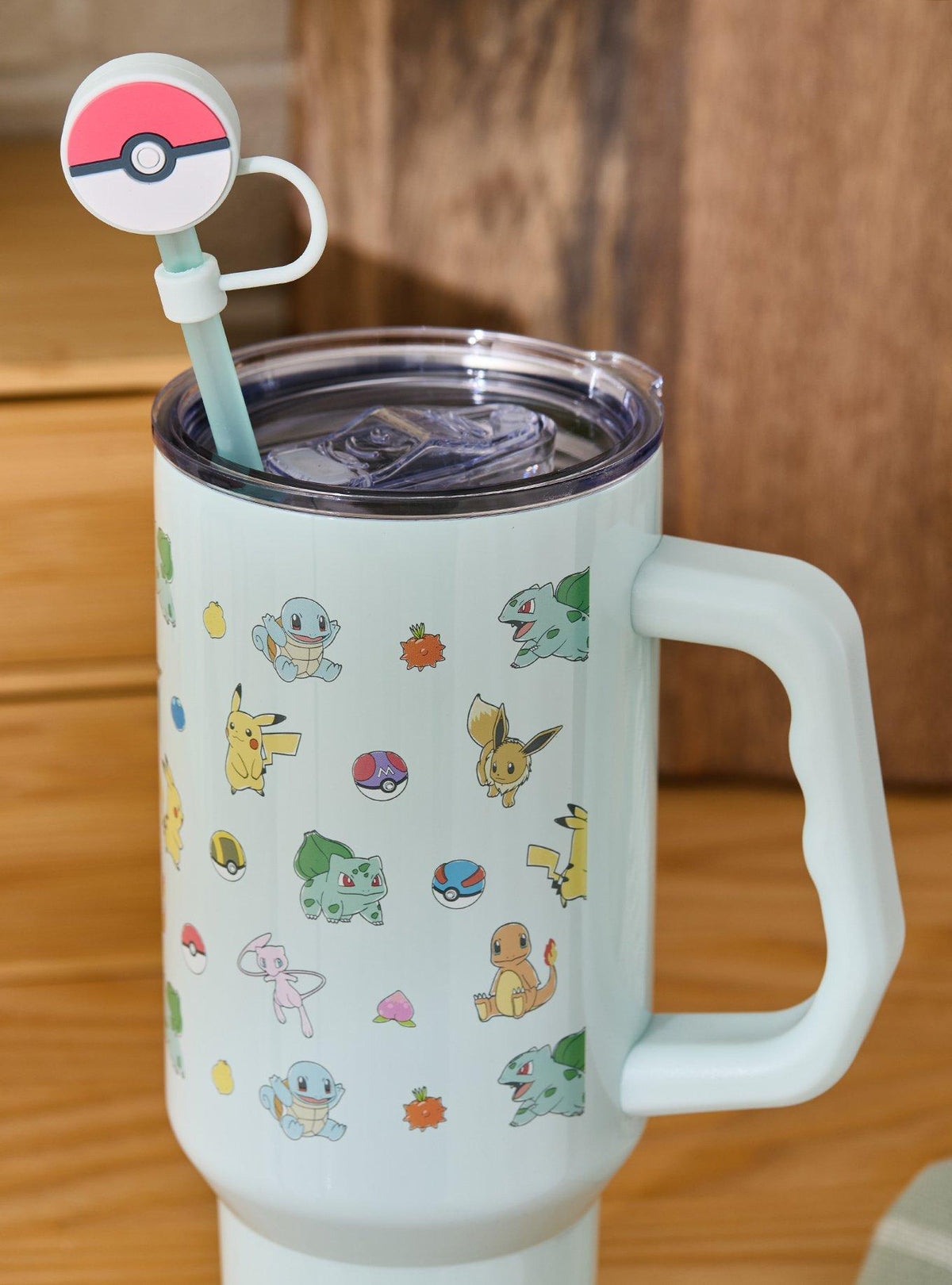 Vaso Pokémon con asa y bombilla