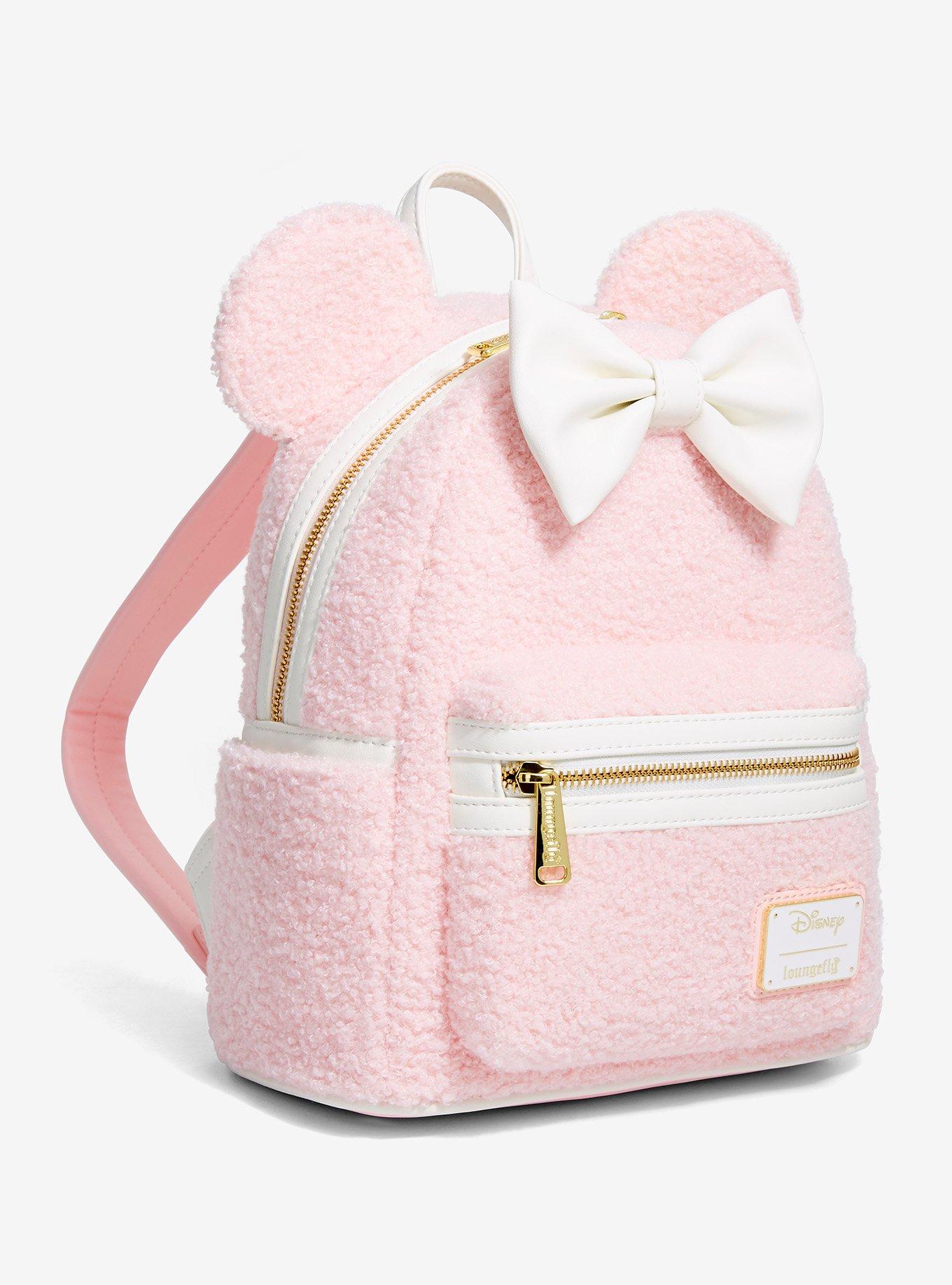 Mochila mini sherpa rosa con orejas de Minnie Mouse