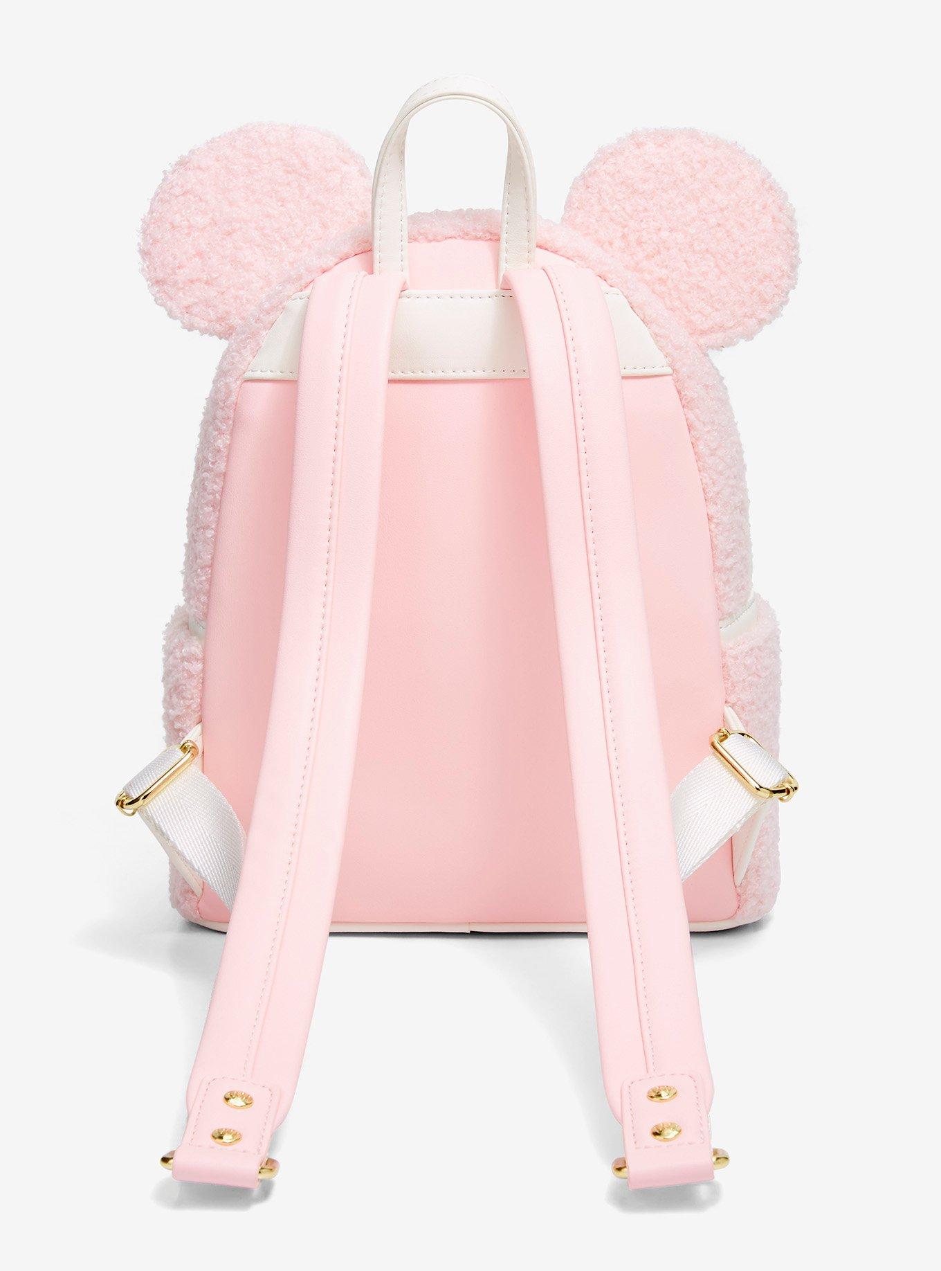 Mochila mini sherpa rosa con orejas de Minnie Mouse