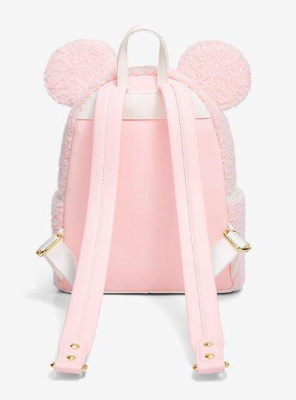 Mochila mini sherpa rosa con orejas de Minnie Mouse