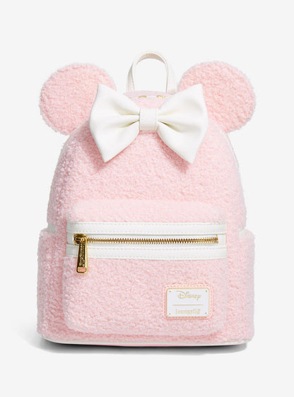 Mochila mini sherpa rosa con orejas de Minnie Mouse