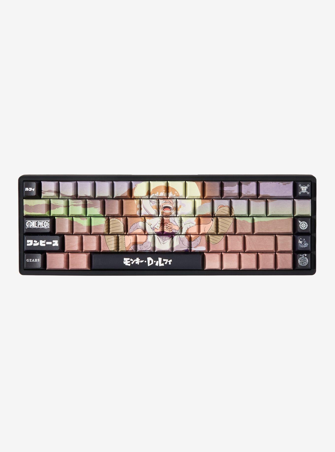 Teclado mecánico con cable de One Piece y Monkey D. Luffy