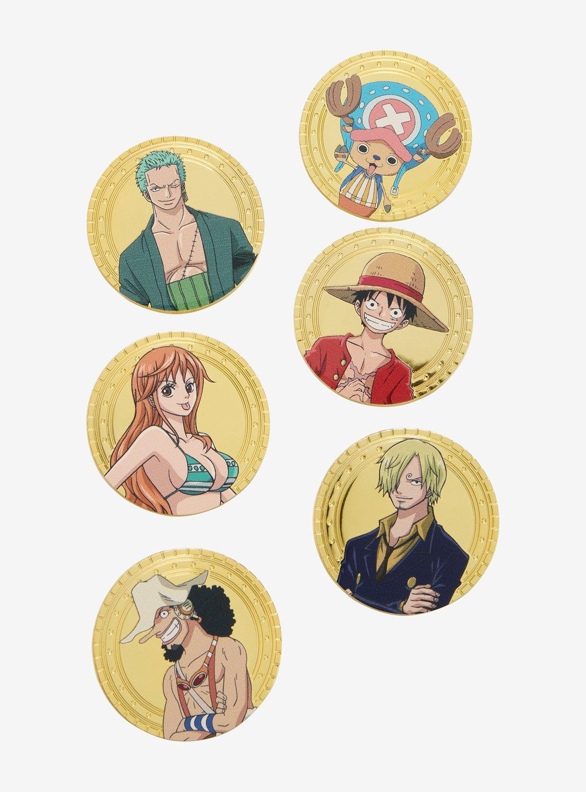 Pin esmaltado One Piece: monedas de personajes