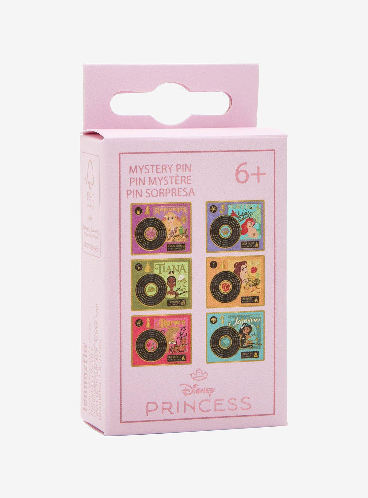 Pin sorpresa Loungefly de tocadiscos de princesas Disney