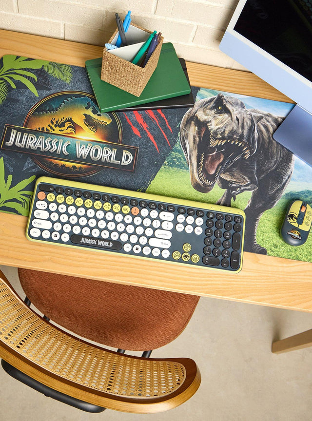 Set inalámbrico para computador de Jurassic World con T-Rex