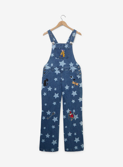Jardinera de mezclilla Coraline con estrellas para mujer