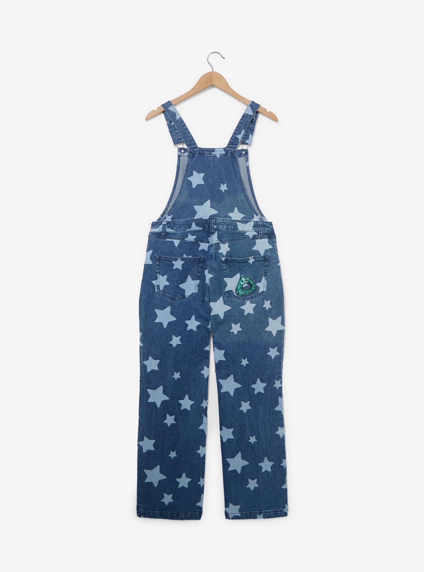 Jardinera de mezclilla Coraline con estrellas para mujer