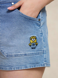Jardinera corta Minions y bananas, tallas plus mujer