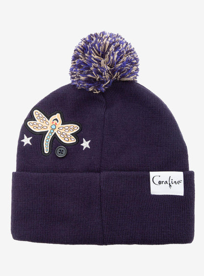 Gorro Coraline con parches y pompón