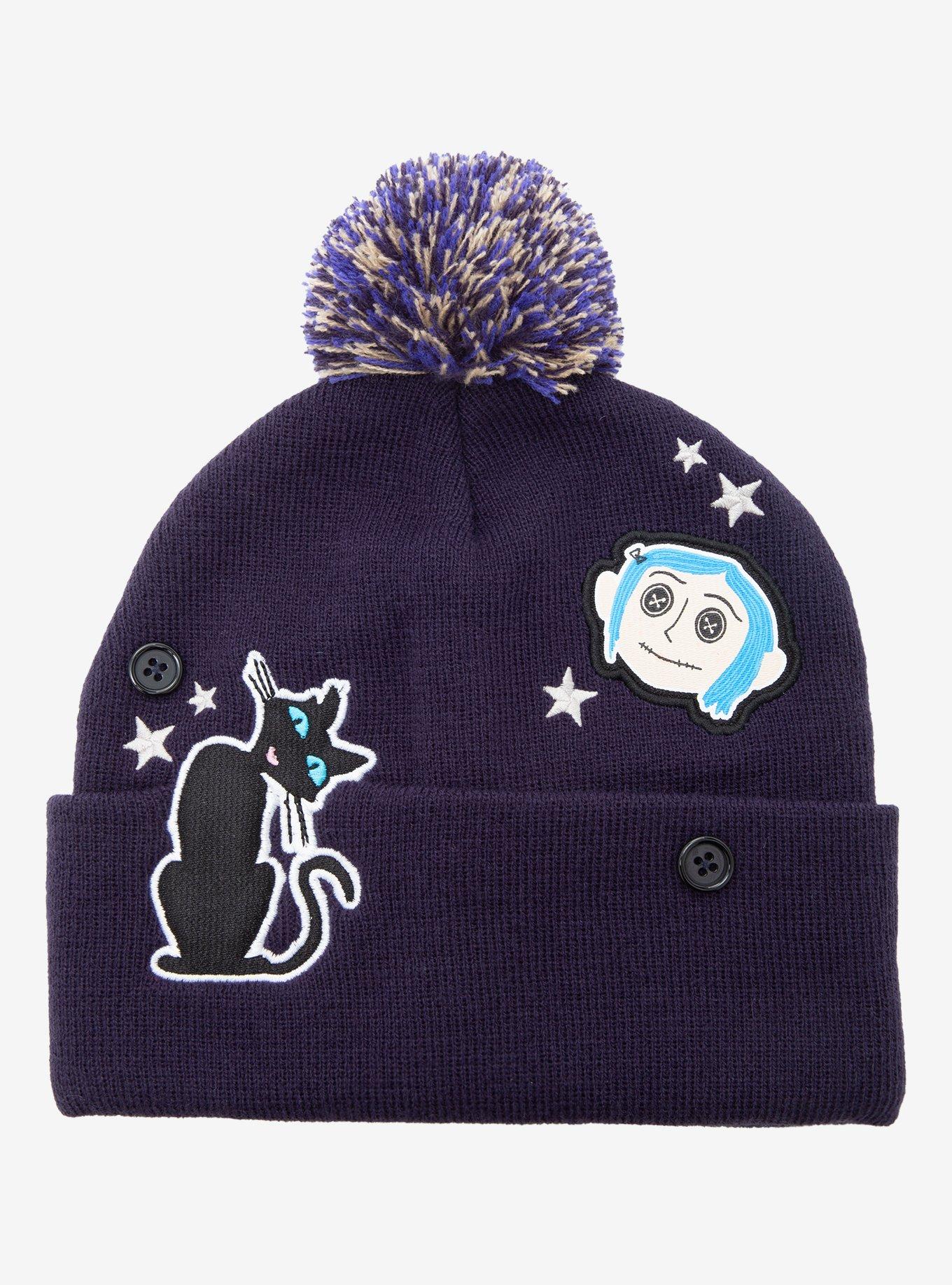 Gorro Coraline con parches y pompón