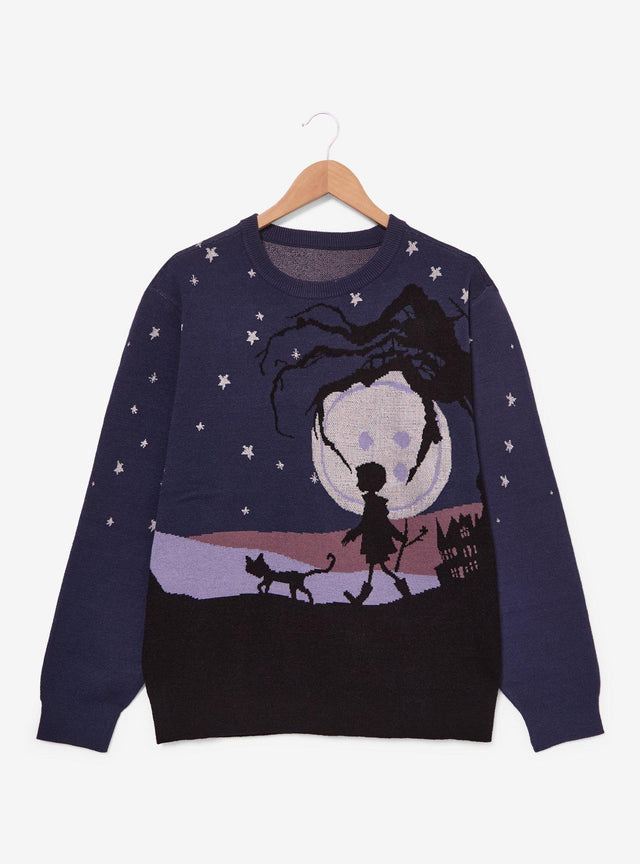 Polerón navideño de Coraline que brilla en la oscuridad