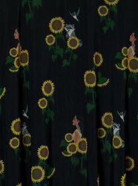 Falda midi de malla de Pocahontas con girasoles