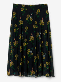 Falda midi de malla de Pocahontas con girasoles