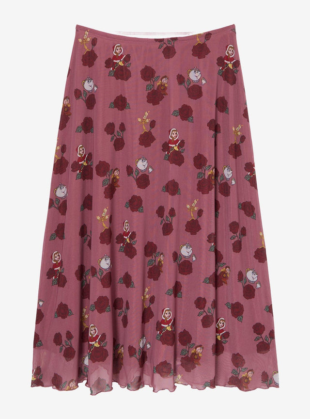 Falda midi plus size de La Bella y la Bestia