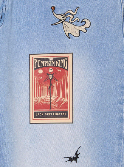Jeans Mom High-Waisted con Parches de The Nightmare Before Christmas