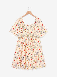 Vestido Peanuts de Snoopy y Woodstock con manzanas