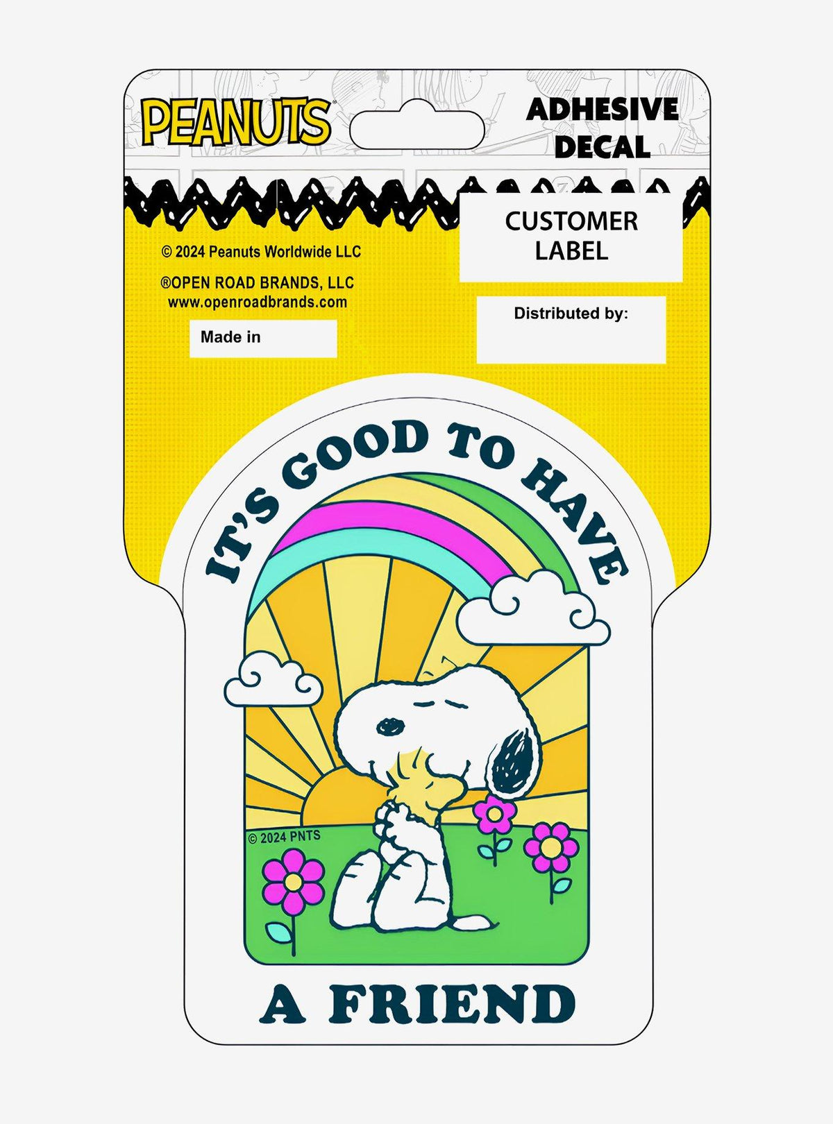 Sticker Peanuts de Snoopy y Woodstock