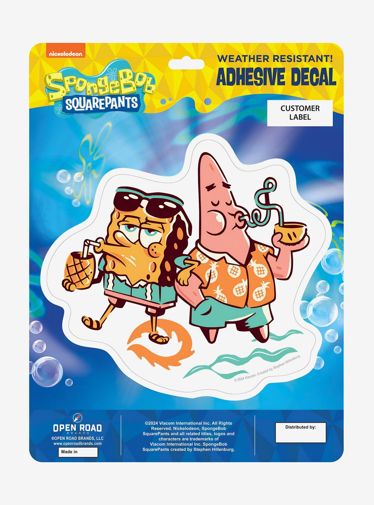 Calcomanía tropical de SpongeBob SquarePants y Patrick