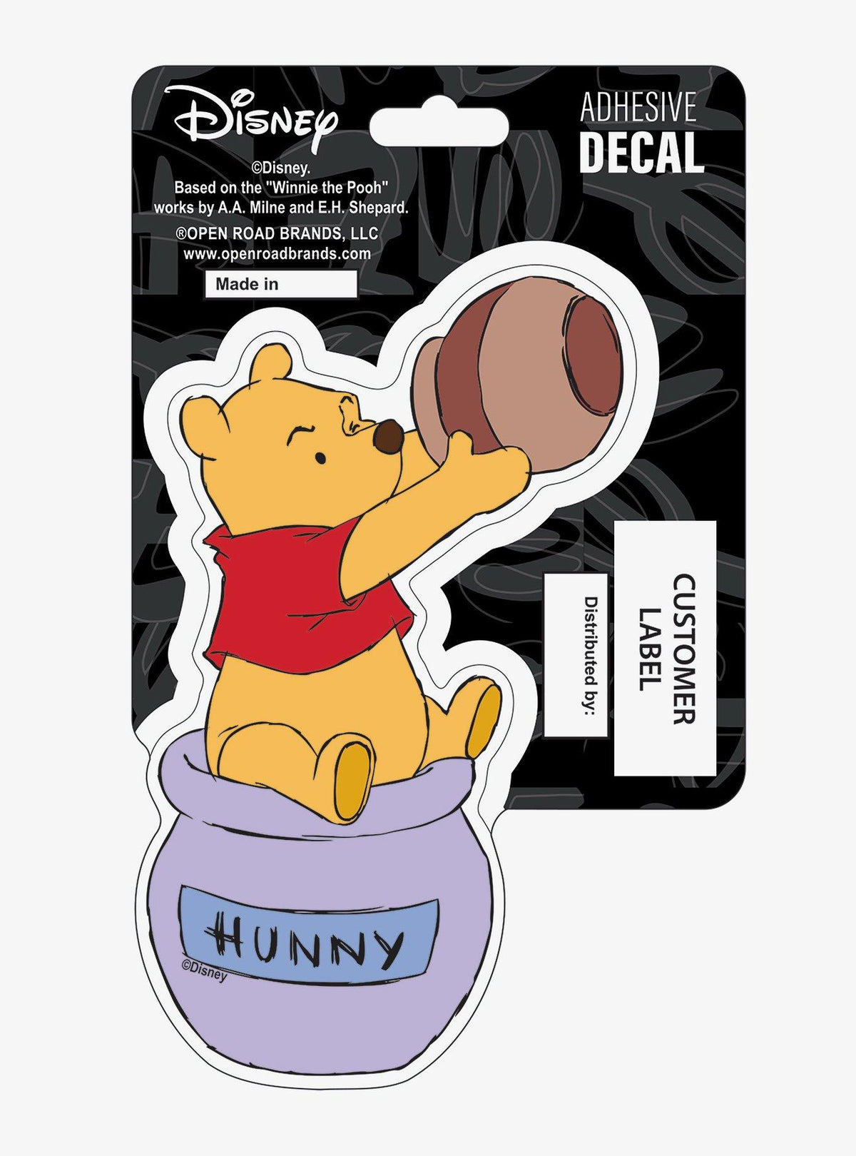 Sticker Winnie the Pooh en su tarro de miel