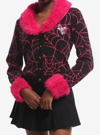 Chaleco Hazbin Hotel Angel Dust con borde de felpa