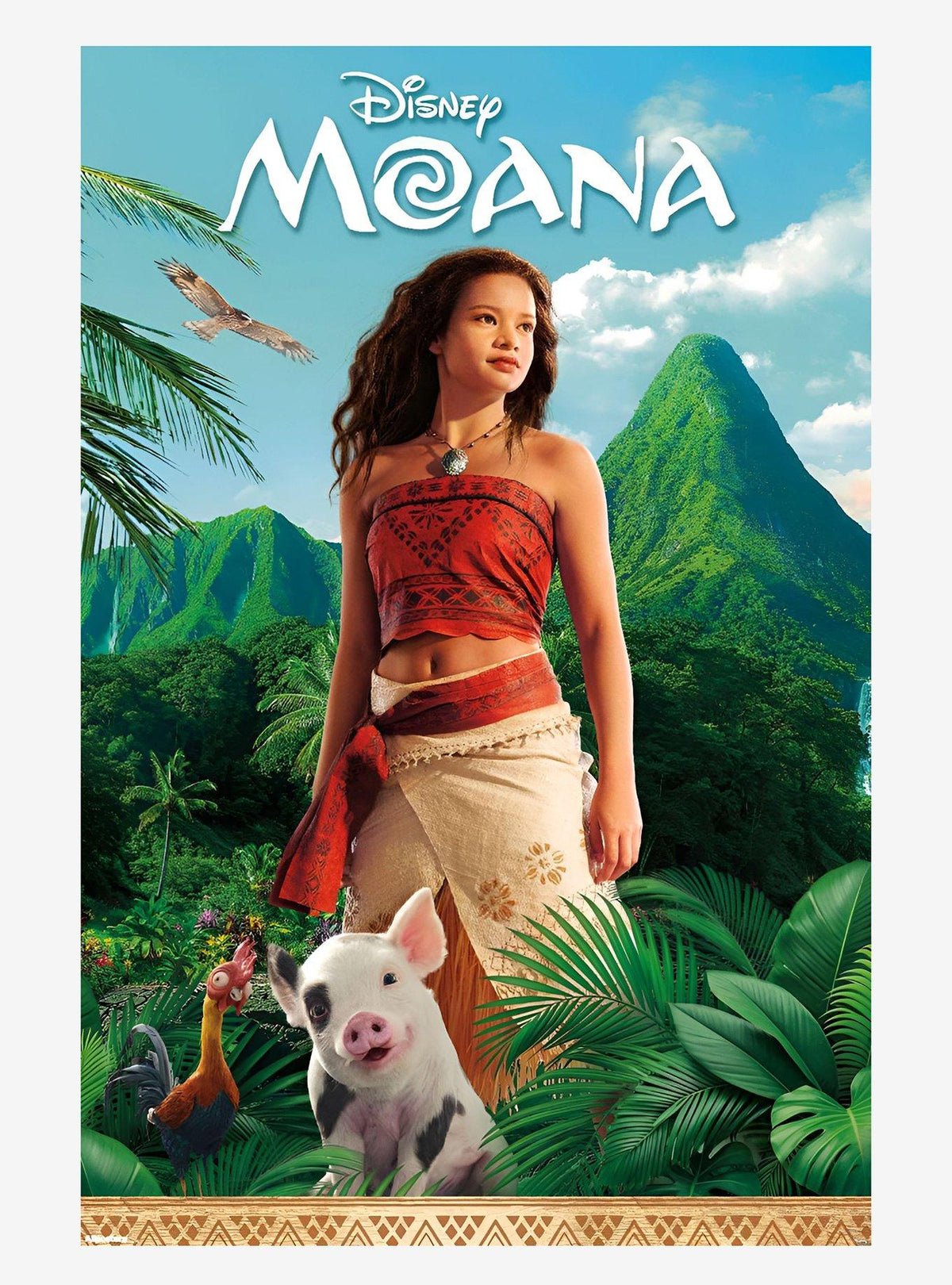 Póster de Moana con Pua y Heihei