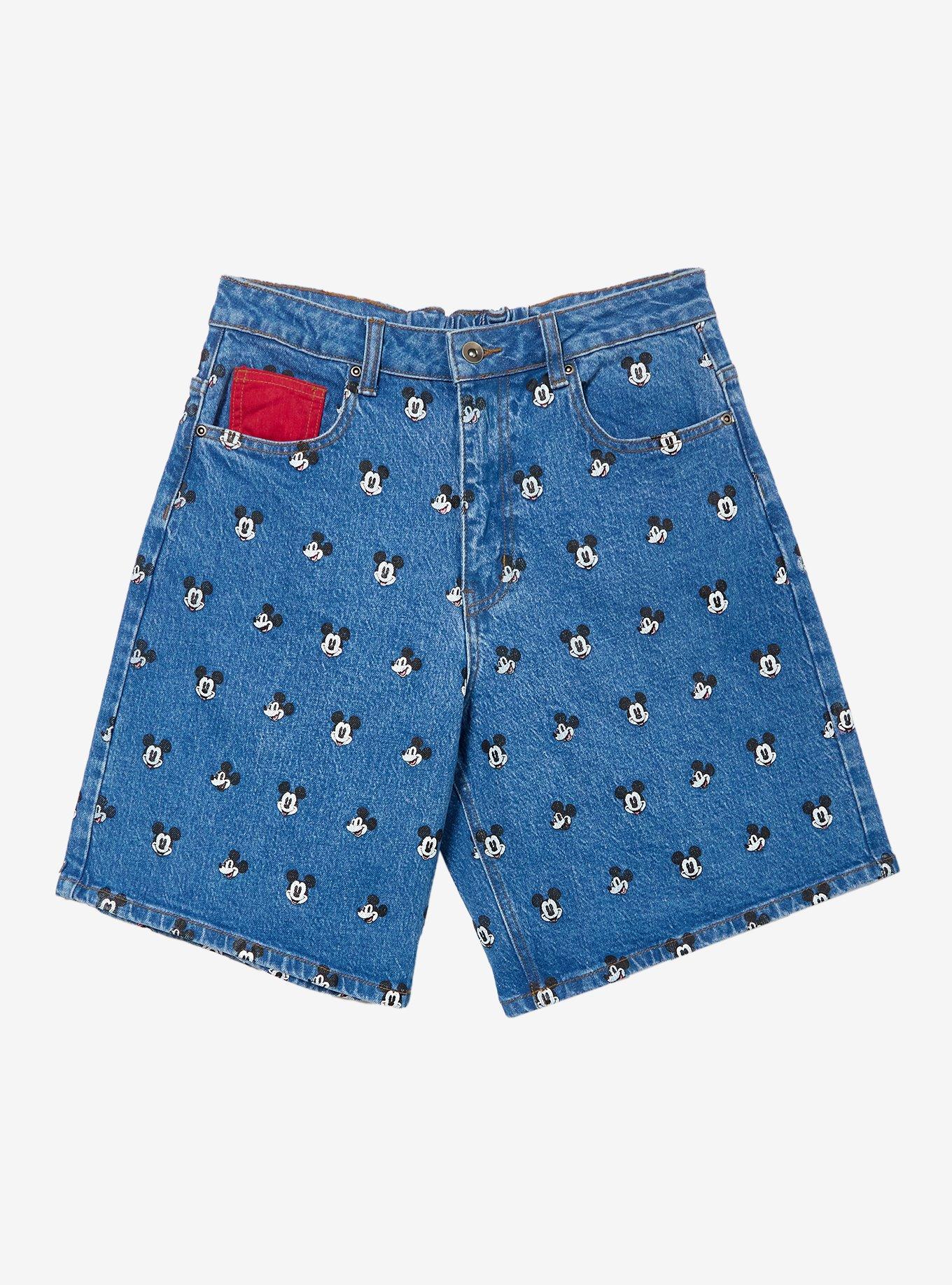 Short de mezclilla estampado Mickey Mouse para mujer
