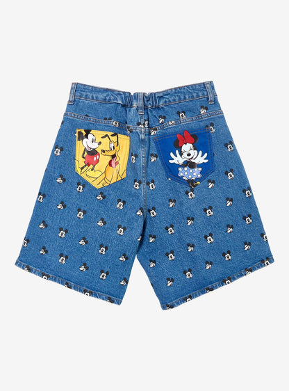 Short de mezclilla estampado Mickey Mouse para mujer