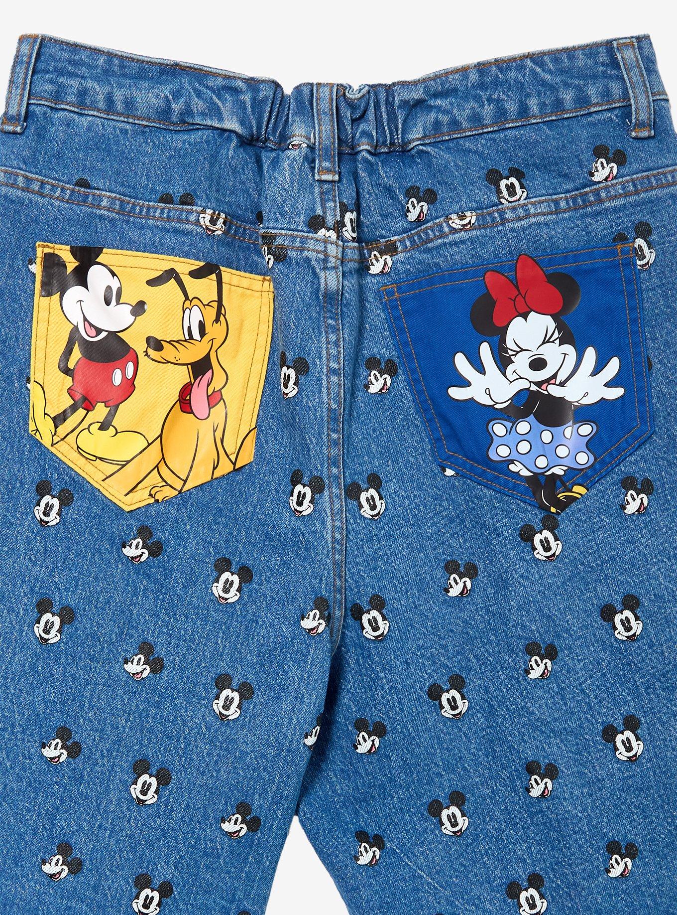 Short de mezclilla estampado Mickey Mouse para mujer