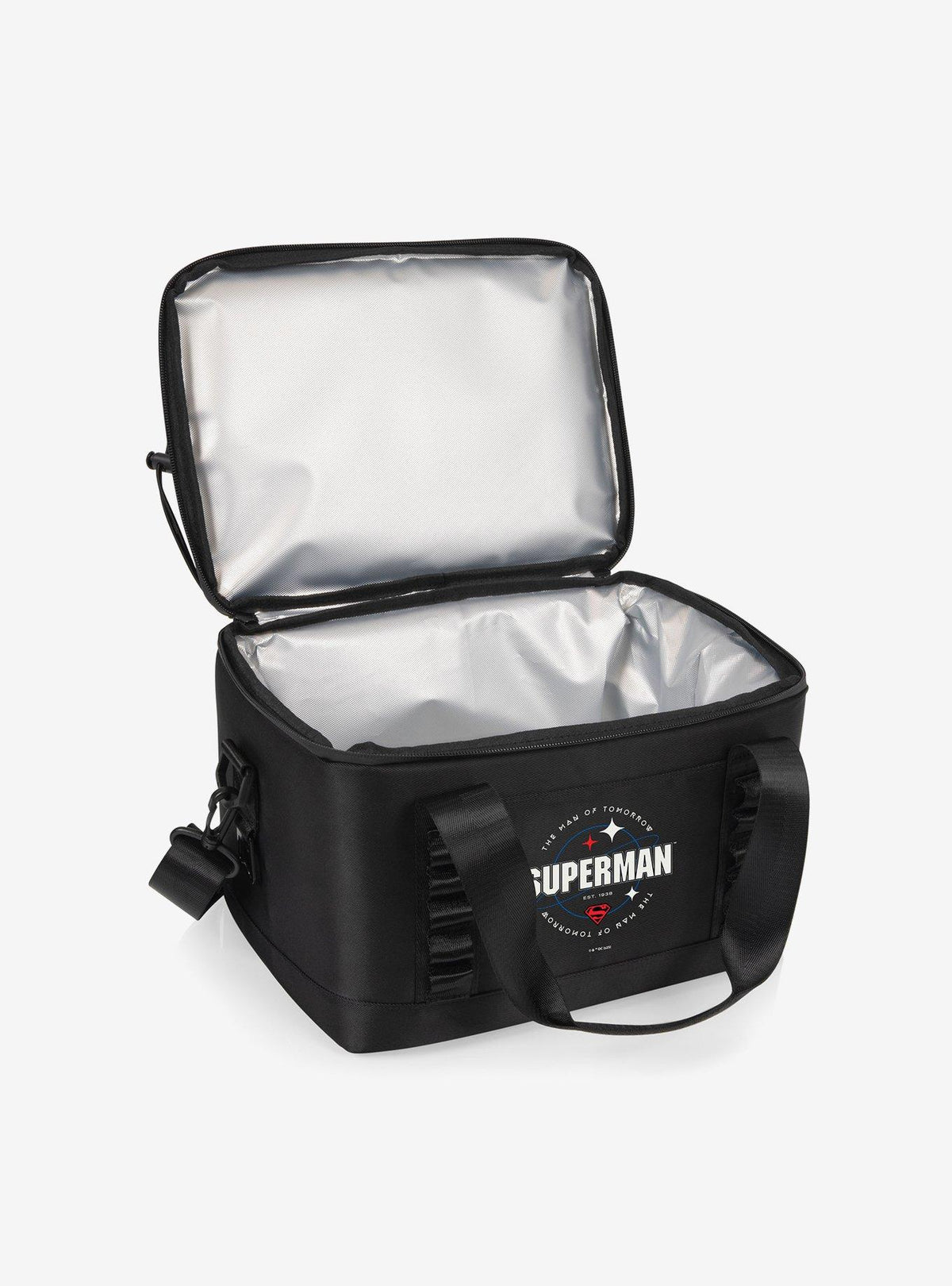 Bolso térmico negro Superman Tarana para 12 latas