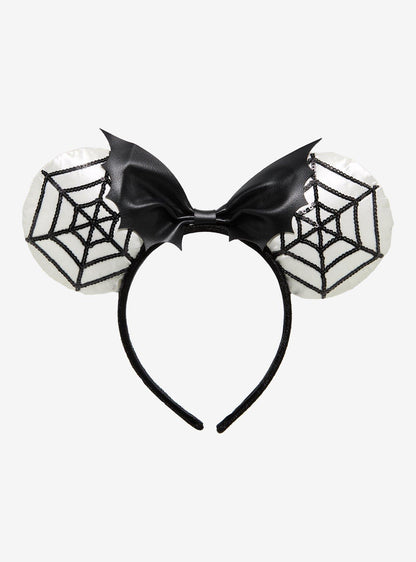 Orejas con lentejuelas y telarañas de Minnie Mouse