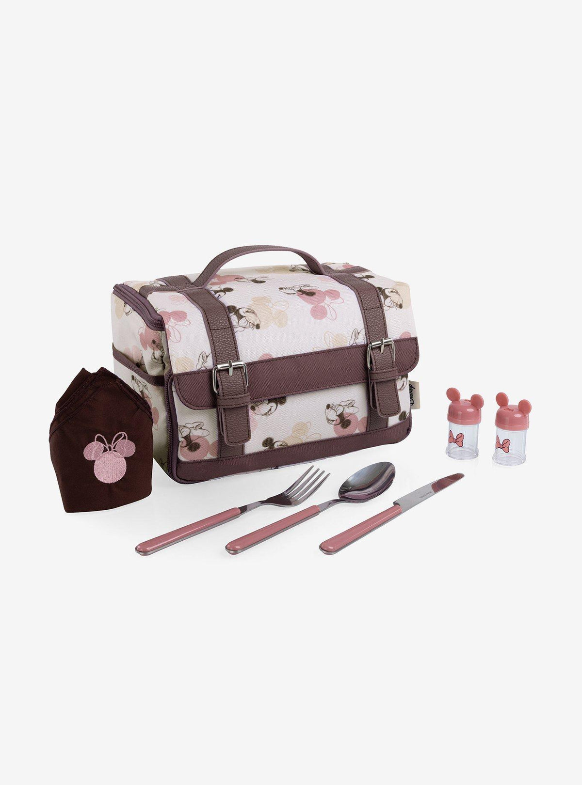 Lonchera térmica de Minnie Mouse beige y rosa vintage