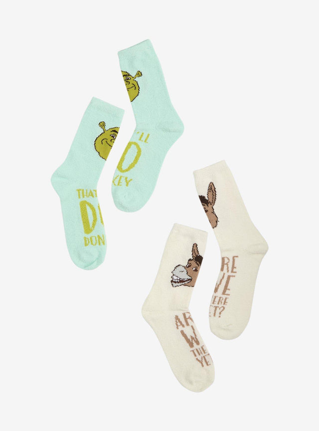 Calcetines afelpados de Shrek con frases, 2 pares