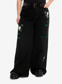 Jeans rasgados Invader Zim GIR con cinturón, talla grande