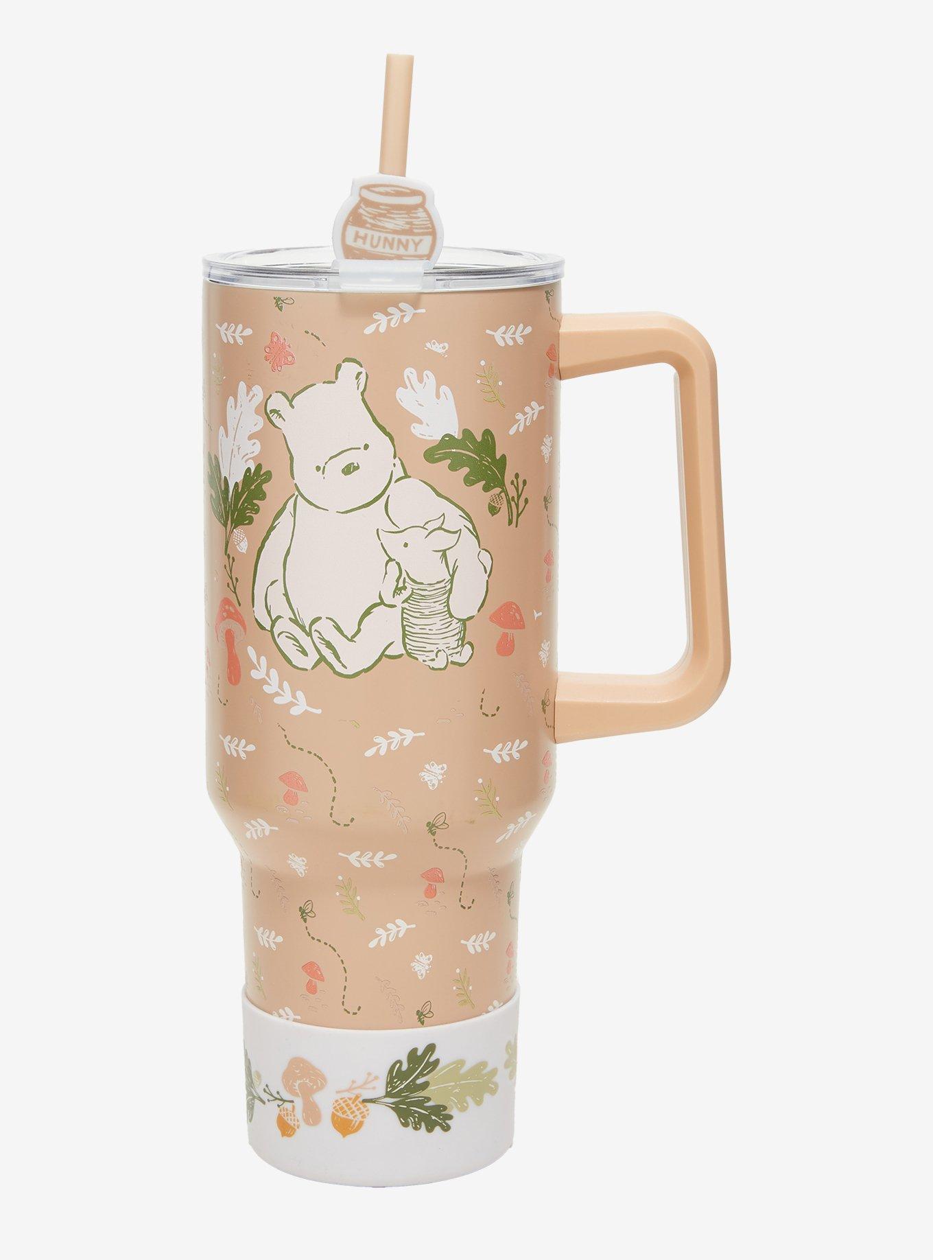 Vaso Winnie the Pooh con bombilla, asa y base de goma