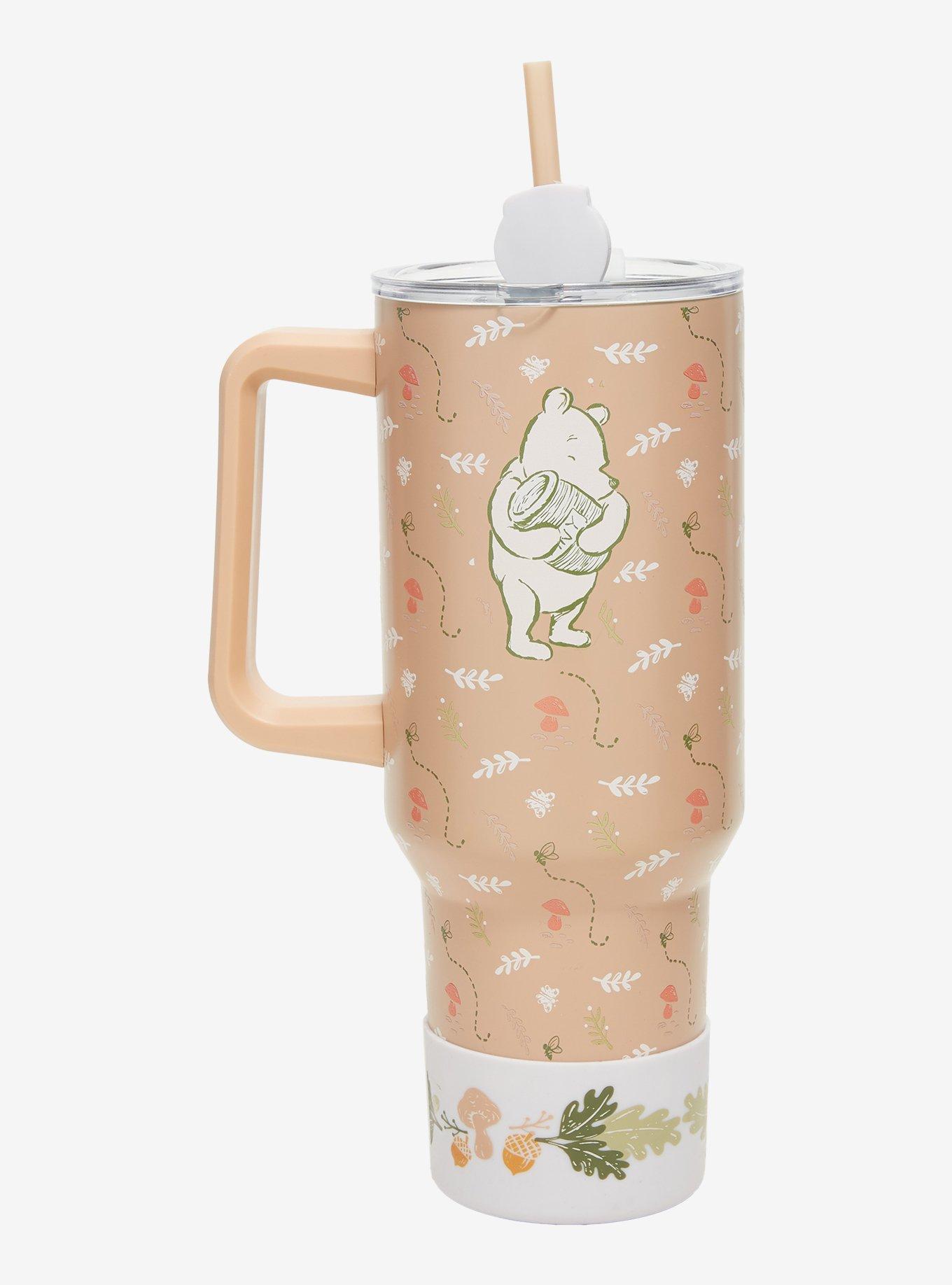 Vaso Winnie the Pooh con bombilla, asa y base de goma