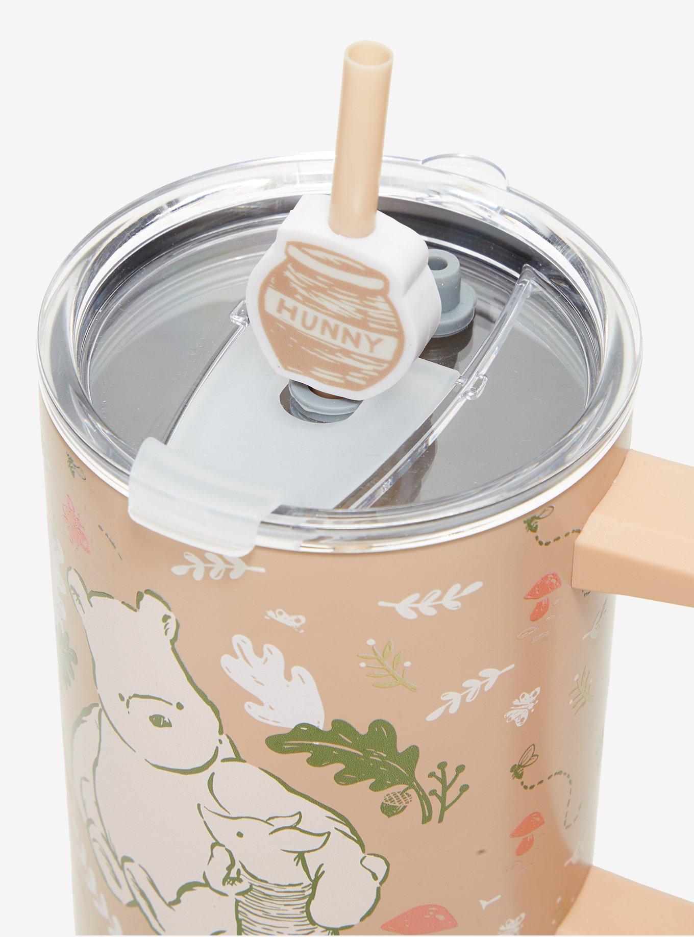 Vaso Winnie the Pooh con bombilla, asa y base de goma