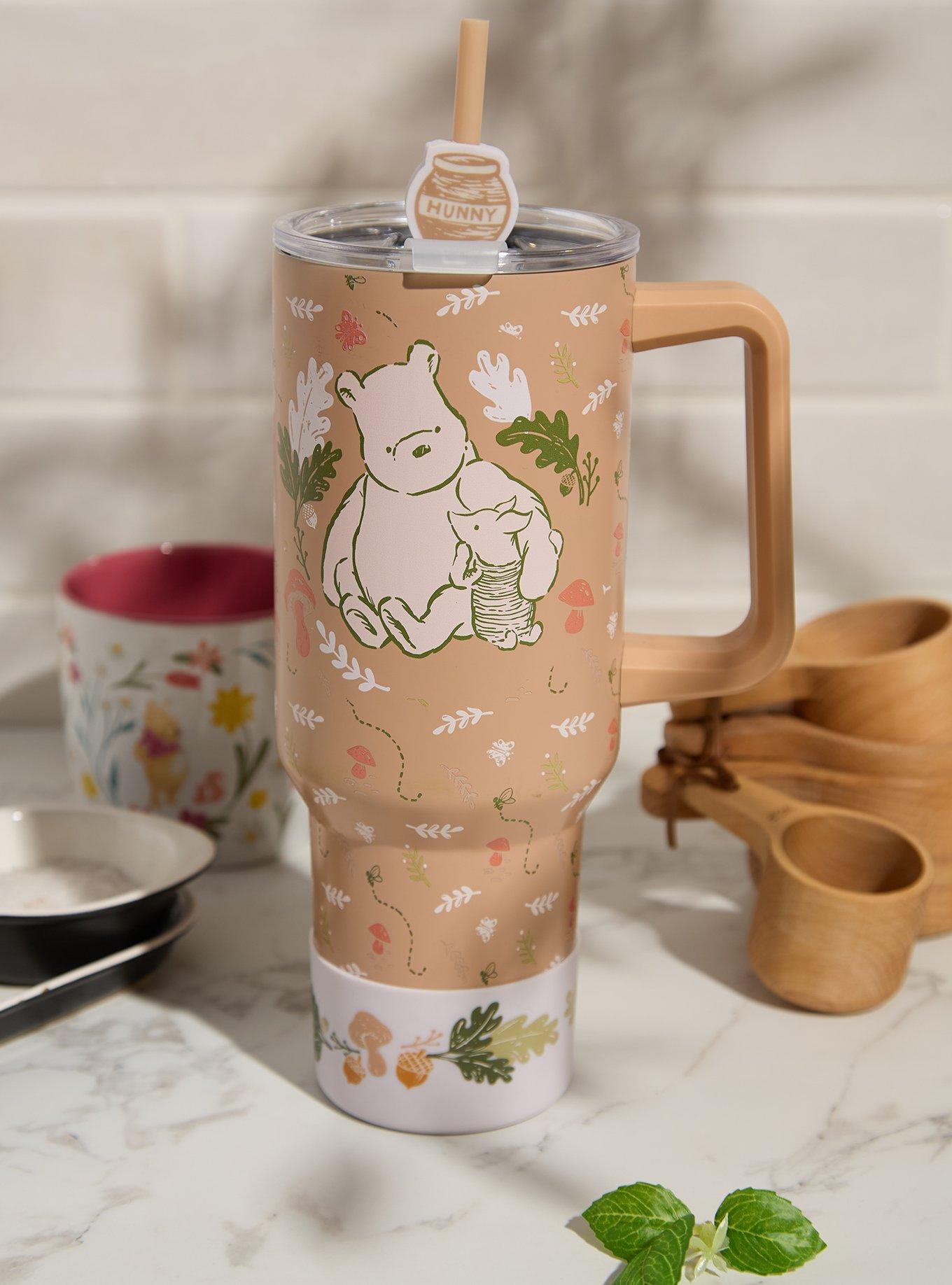 Vaso Winnie the Pooh con bombilla, asa y base de goma
