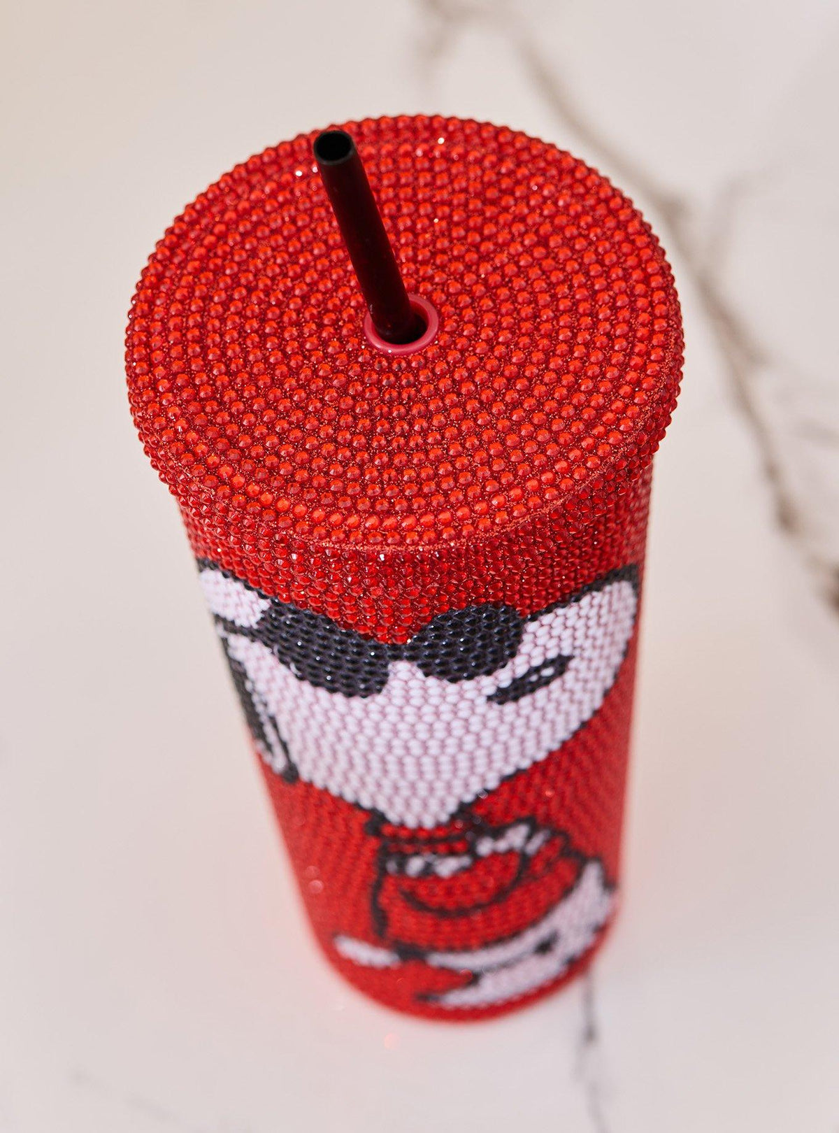 Vaso Peanuts de Snoopy como Joe Cool con strass