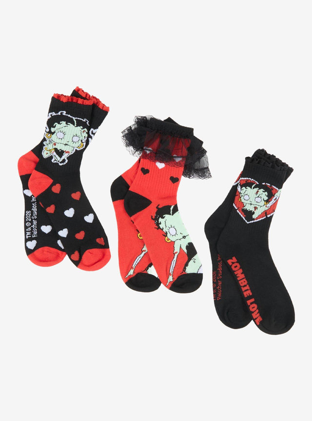 Betty Boop: Calcetines Zombie de Encaje, 3 Pares