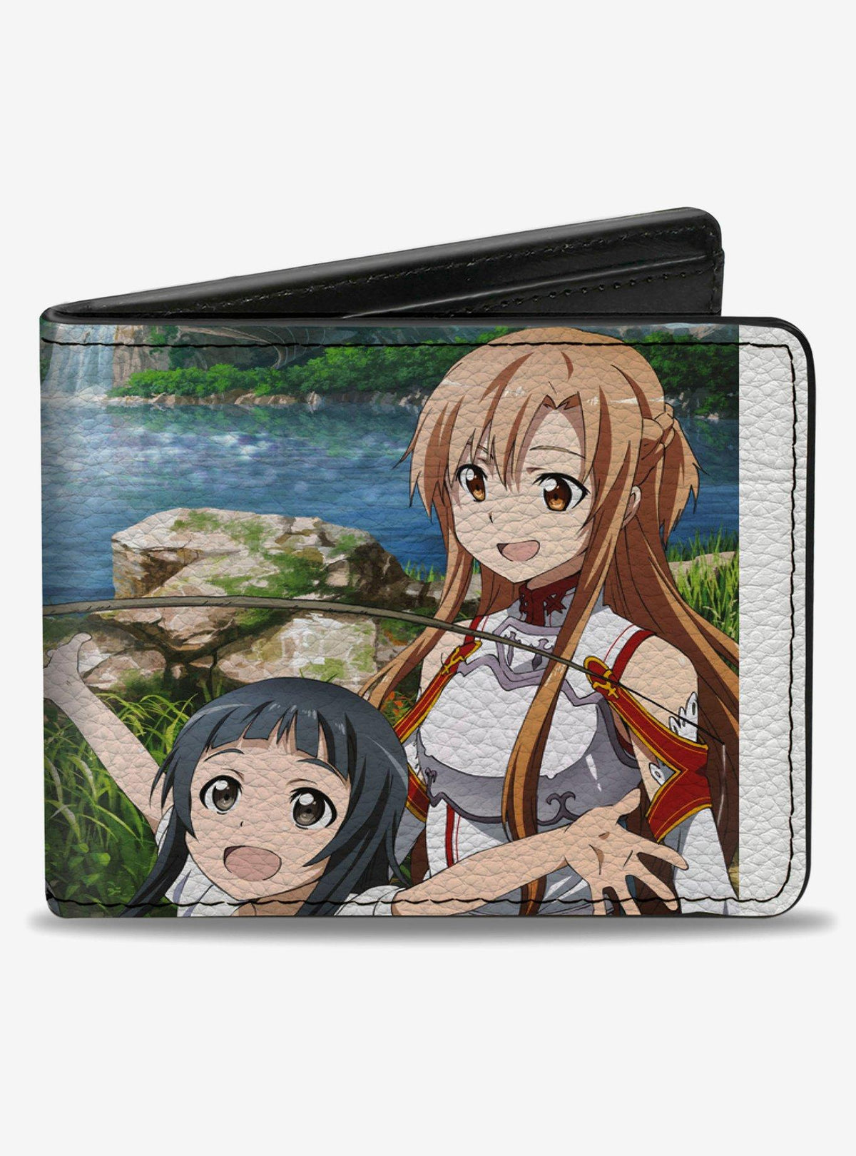 Billetera Sword Art Online: Kirito, Asuna y Yui en escena de pesca
