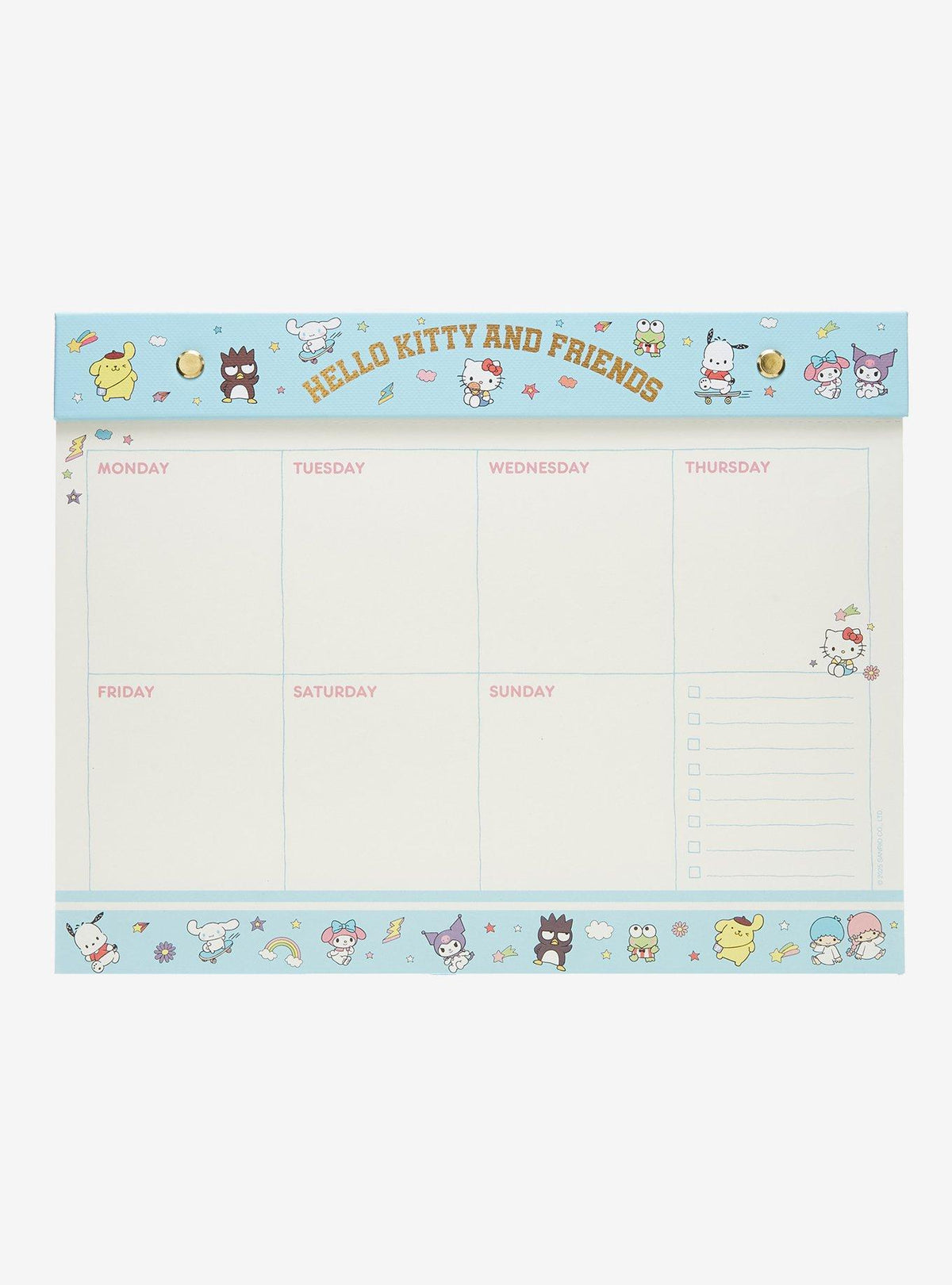 Planificador semanal de escritorio Sanrio Hello Kitty y amigos
