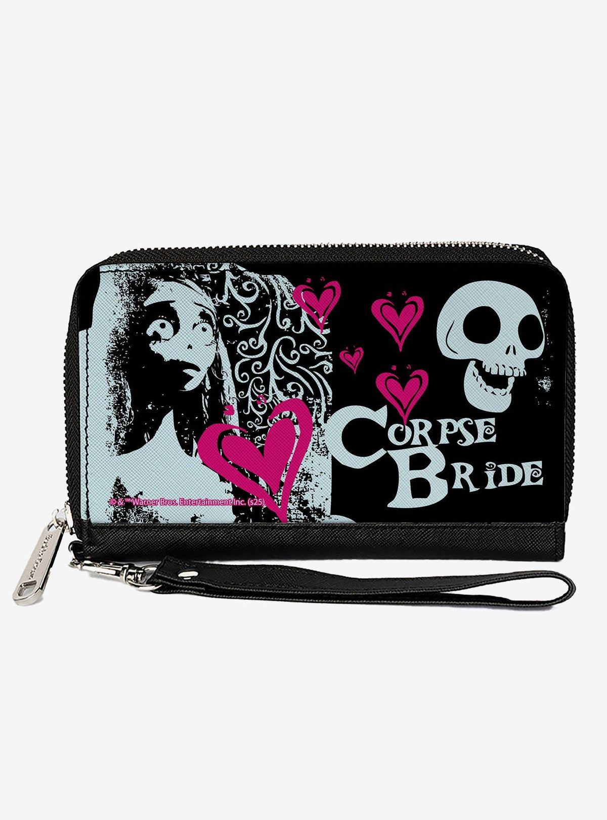 Billetera El cadáver de la novia: Emily, corazones y calavera