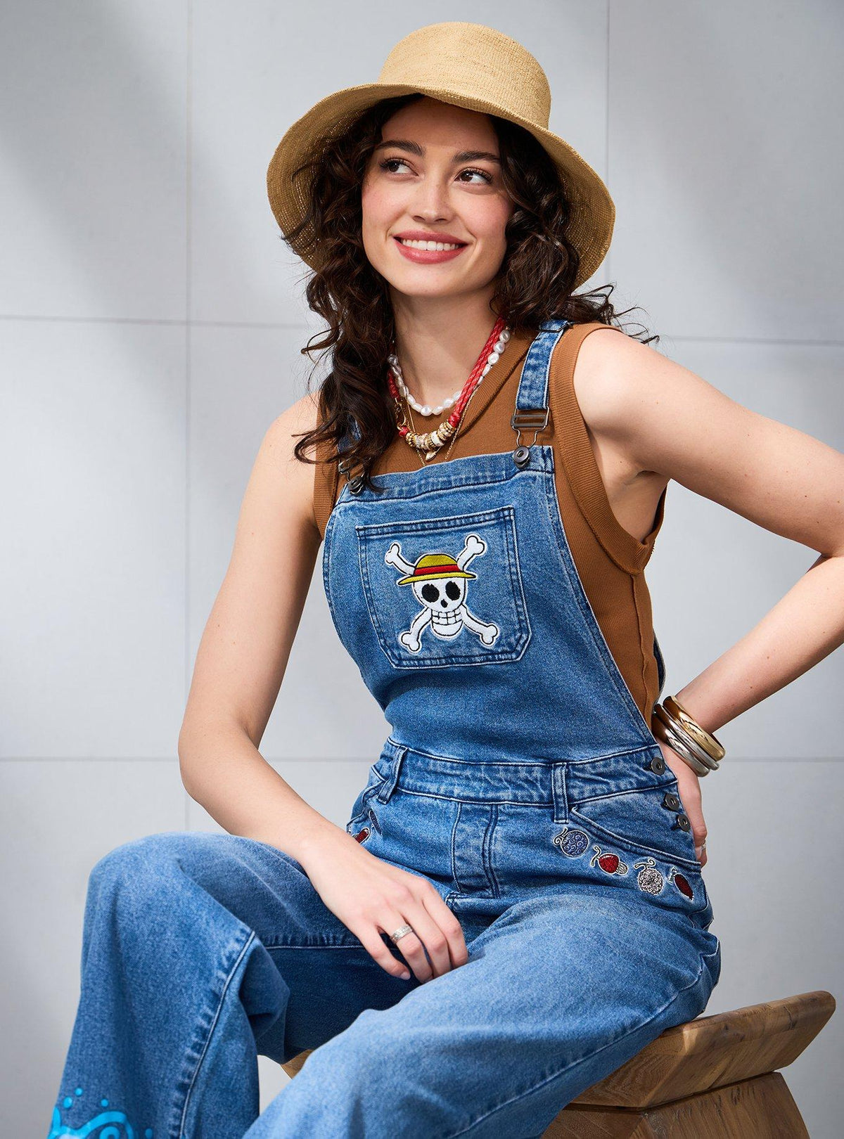 Jardinera de mezclilla One Piece para mujer